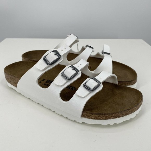 Birkenstock Florida Sandals White Size 9 Narrow - Picture 8 of 12